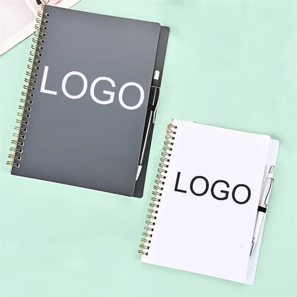 Spiral Notebook with Pen Soft Cover Smooth Paper
