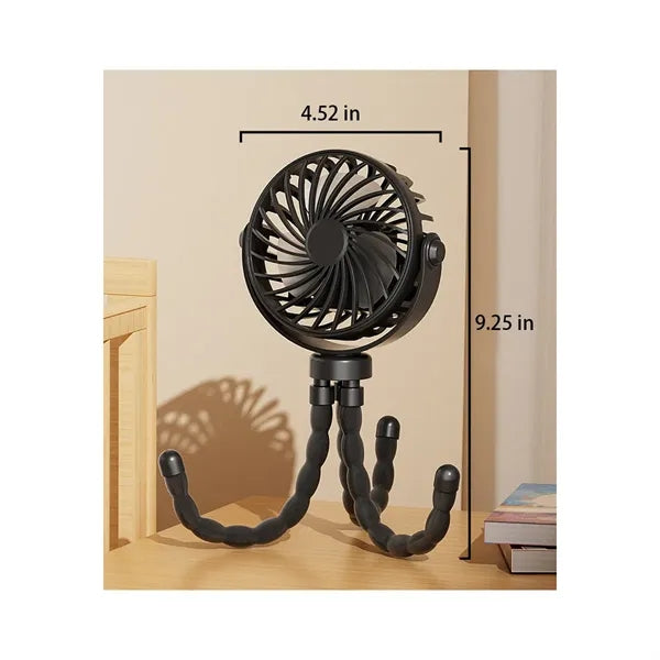 360 Rotate Flexible Mini Stroller Fans with Night Light