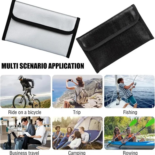 Mini Fireproof Wallet Pouch Set Fire-Resistant Cash Bags