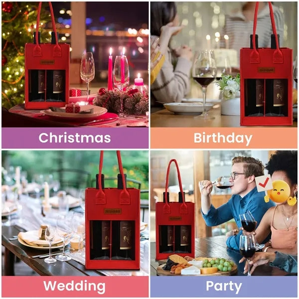 Anti-Collision Eco-Friendly Portable Divider Felt Wine Tote