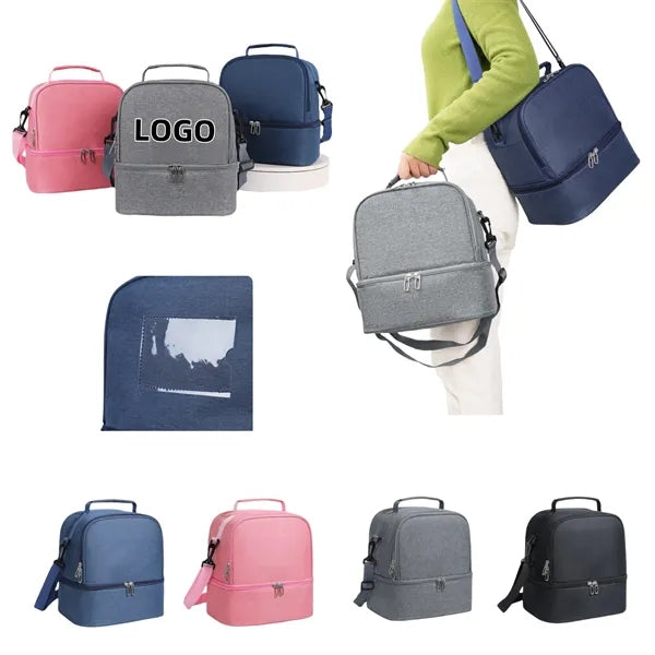 Double-Layer Insulated Bag With Shoulder Strap For students