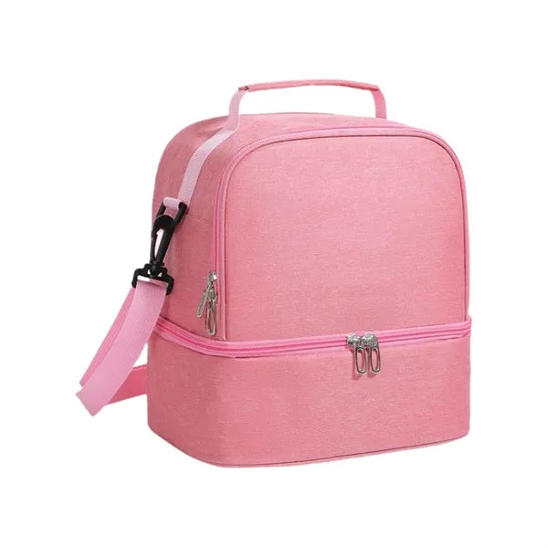 Double-Layer Insulated Bag With Shoulder Strap For students