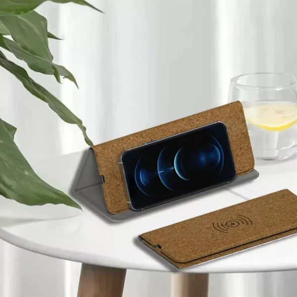 3-Fold Cork Mouse Pad With Wireless Fast Charging