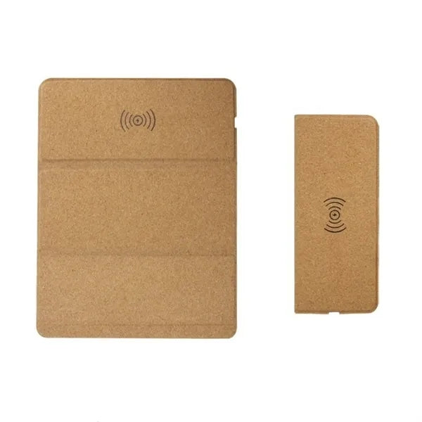 3-Fold Cork Mouse Pad With Wireless Fast Charging