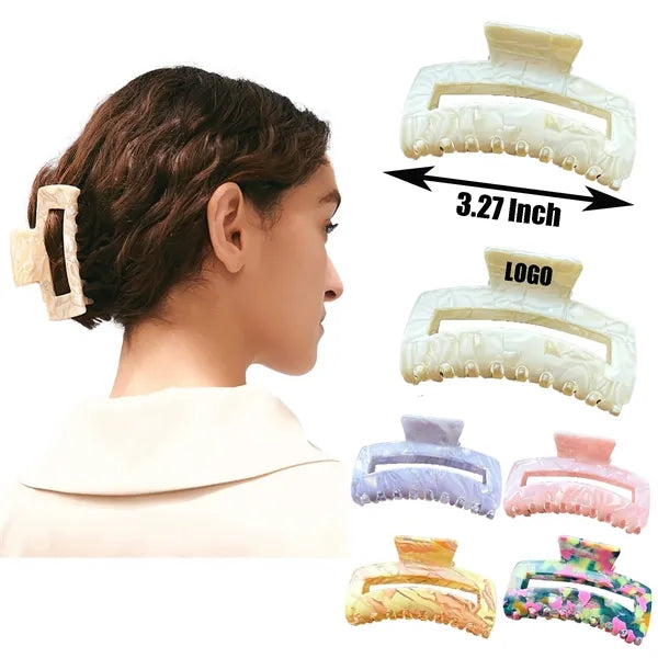 Sweet Fresh 3.27Inch Medium Rectangular Acetate Hair Clip