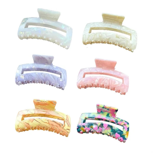 Sweet Fresh 3.27Inch Medium Rectangular Acetate Hair Clip
