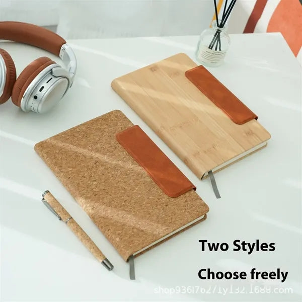 A5 Magnetic Closure Cork Notebook for Office