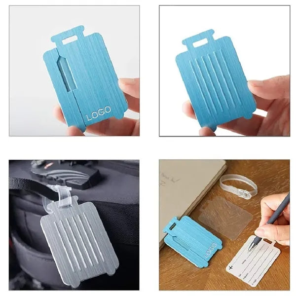 Aluminum Luggage Tag with Name ID Card and Key Ring