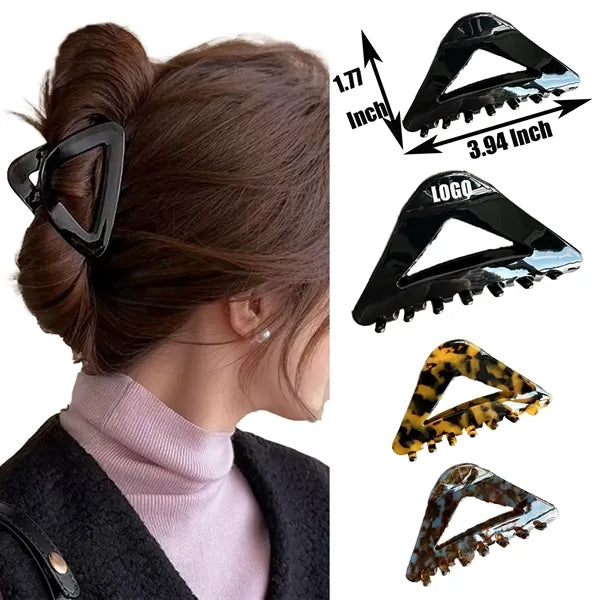 Fashion 3.94Inch Large Triangle Hollow Acetate Hair Clip