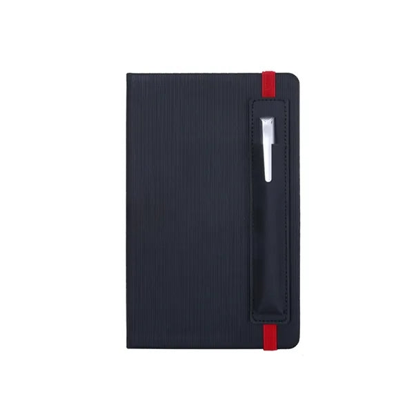 A5 Leather Notebook with Pen Slot and Elastic Band