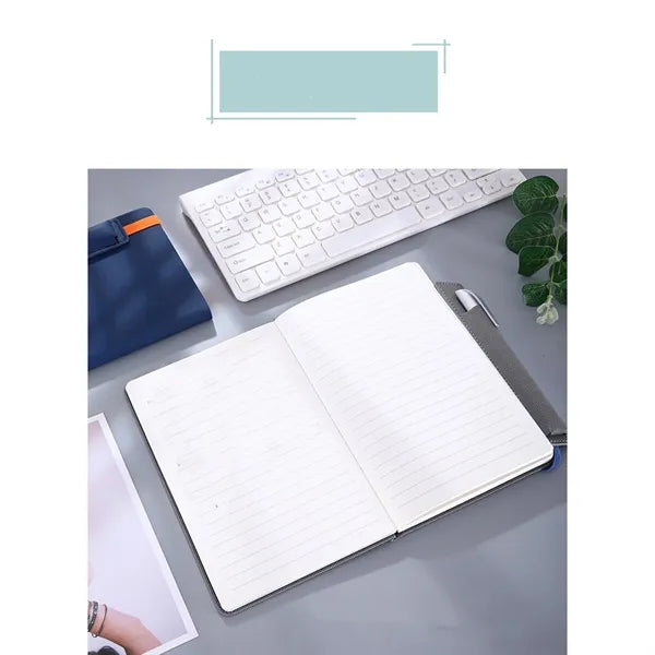 A5 Leather Notebook with Pen Slot and Elastic Band