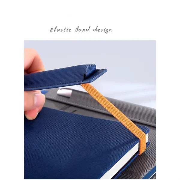 A5 Leather Notebook with Pen Slot and Elastic Band