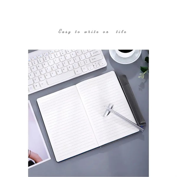 A5 Leather Notebook with Pen Slot and Elastic Band