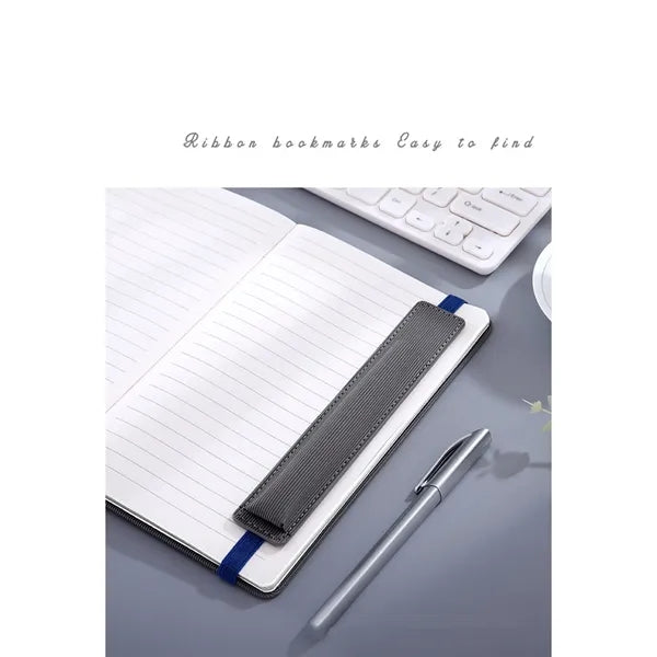 A5 Leather Notebook with Pen Slot and Elastic Band