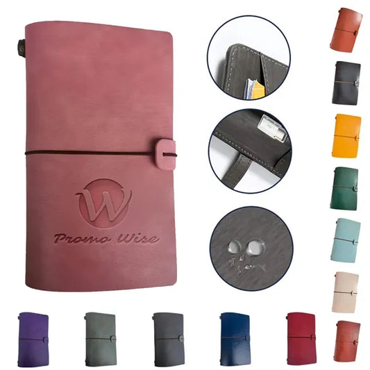 Durable Waterproof Leather Notebook with Divider Bags