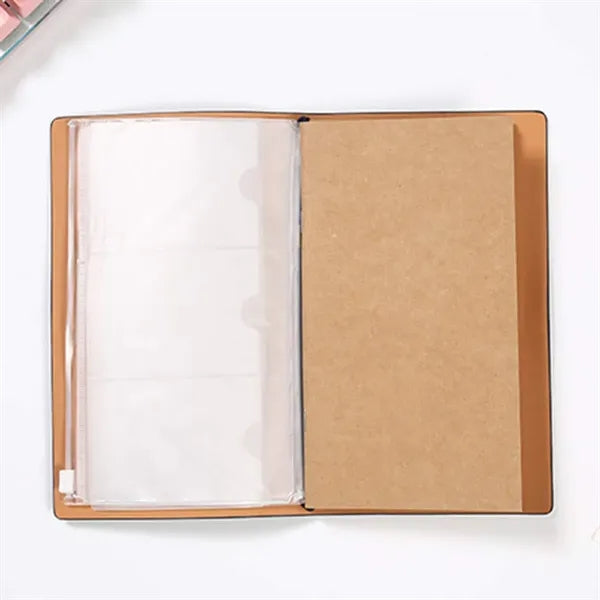 Durable Waterproof Leather Notebook with Divider Bags