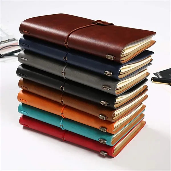 Durable Waterproof Leather Notebook with Divider Bags