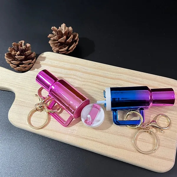 Durable Gradient Cute Mini Water Cup Commemorative Keychains