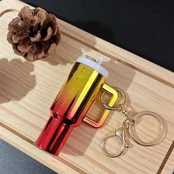 Durable Gradient Cute Mini Water Cup Commemorative Keychains