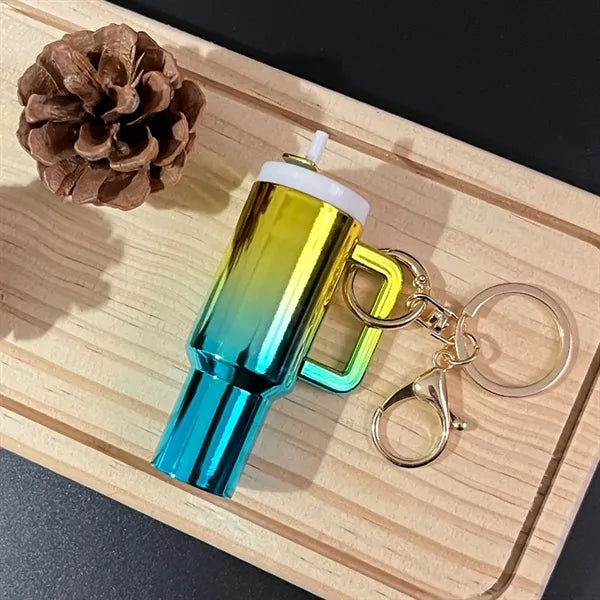 Durable Gradient Cute Mini Water Cup Commemorative Keychains