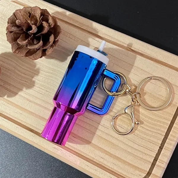 Durable Gradient Cute Mini Water Cup Commemorative Keychains