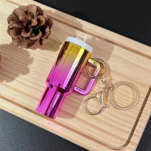 Durable Gradient Cute Mini Water Cup Commemorative Keychains