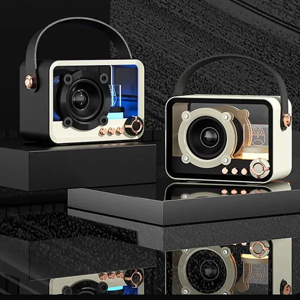 Mini Retro Glass Bluetooth Speaker With LED Mood Light