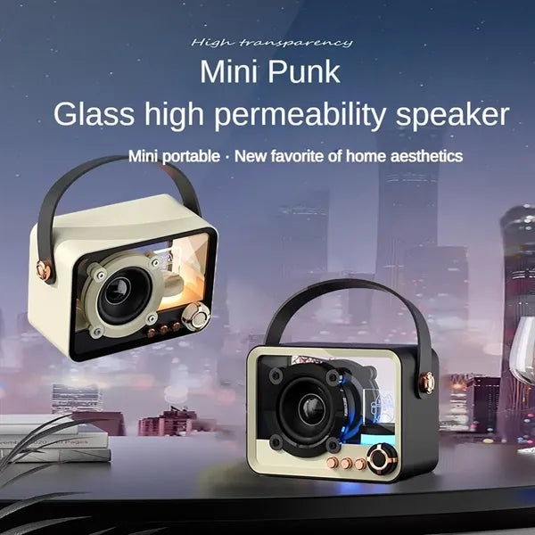 Mini Retro Glass Bluetooth Speaker With LED Mood Light