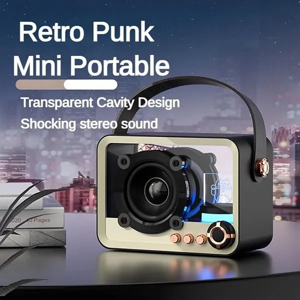 Mini Retro Glass Bluetooth Speaker With LED Mood Light