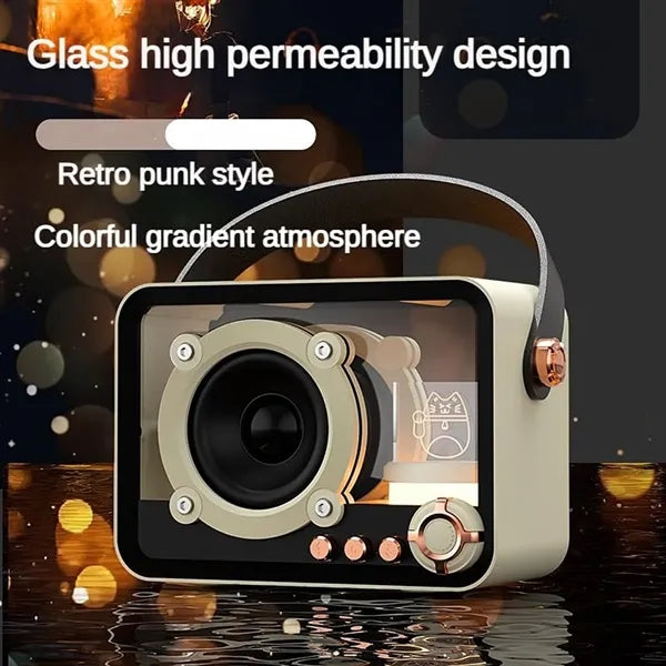 Mini Retro Glass Bluetooth Speaker With LED Mood Light