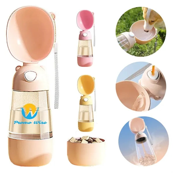 Multifunctional Travel Pet Water Bottle with Food Container
