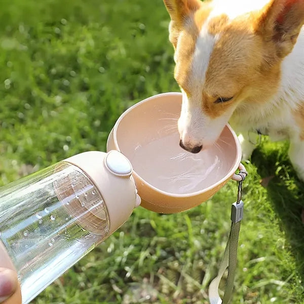 Multifunctional Travel Pet Water Bottle with Food Container