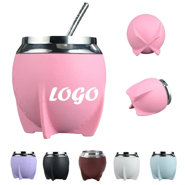 9oz Insulated Stainless Steel Mug with Straw