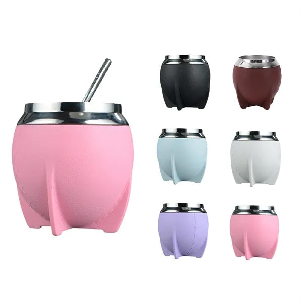 9oz Insulated Stainless Steel Mug with Straw
