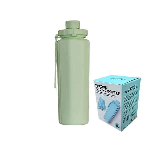 20oz Food - Grade Collapsible Silicone Water Bottle