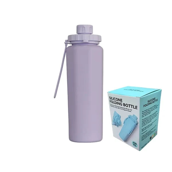 20oz Food - Grade Collapsible Silicone Water Bottle