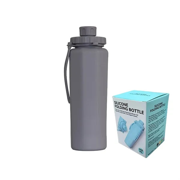 20oz Food - Grade Collapsible Silicone Water Bottle