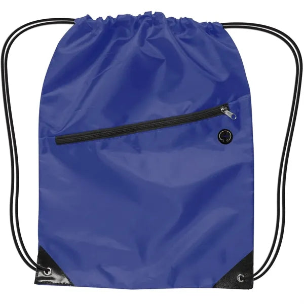 Drawstring Backpack W/ Front Zipper Pocket