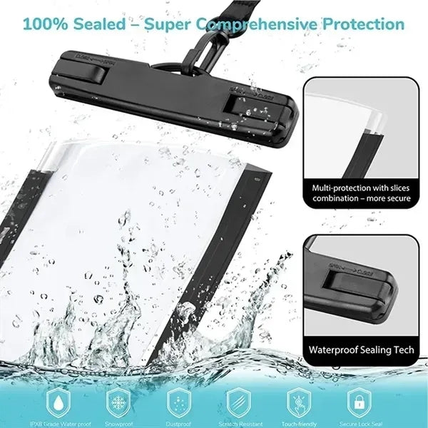 IPX8 Touch Screen Waterproof Phone Lanyard Bag