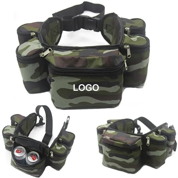 Adjustable Waist Camouflage Beer Belt Bag With 6 Pockets