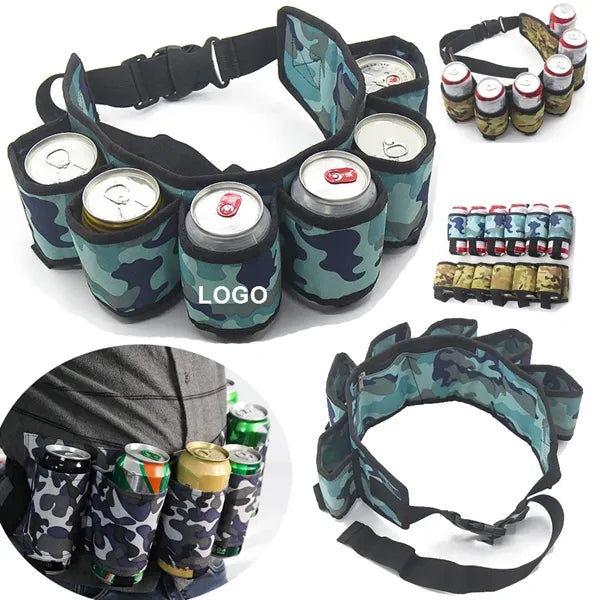 Adjustable Waist Beer Belt Bag With 6 Pockets