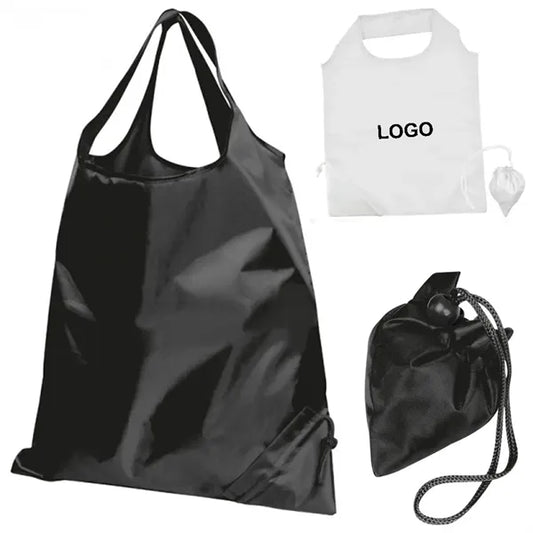 190T Polyester Fabric Triangle Drawstring Folding Tote Bag