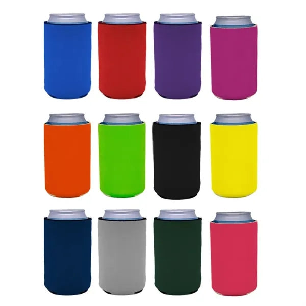 Foldable Insulated Can Cooler with Magnetic Attachment