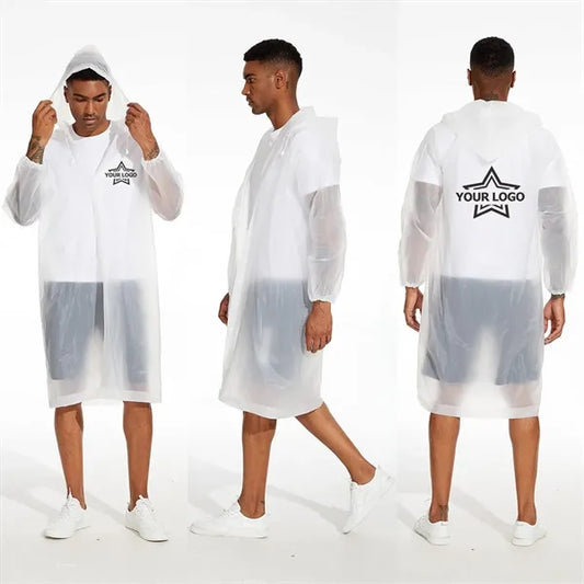 Non-disposable EVA transparent thickened adult long raincoat