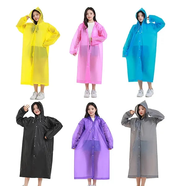 Non-disposable EVA transparent thickened adult long raincoat