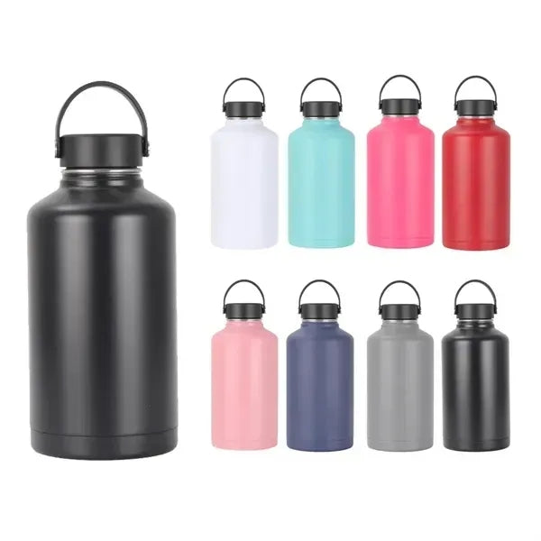 64oz Stainless Steel Sports Water Bottle with Flat Lid