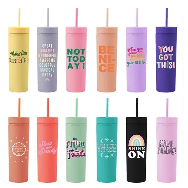 Double Wall Matte Finishing 16Oz Plastic Tumbler
