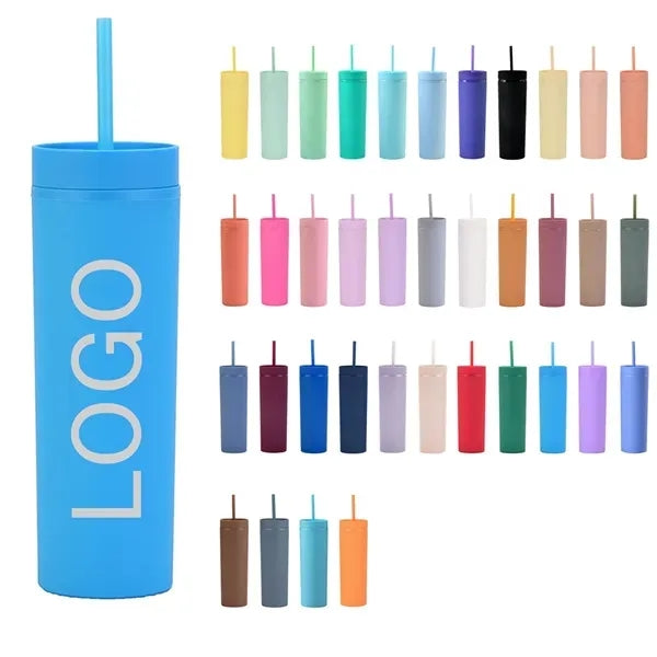 Double Wall Matte Finishing 16Oz Plastic Tumbler