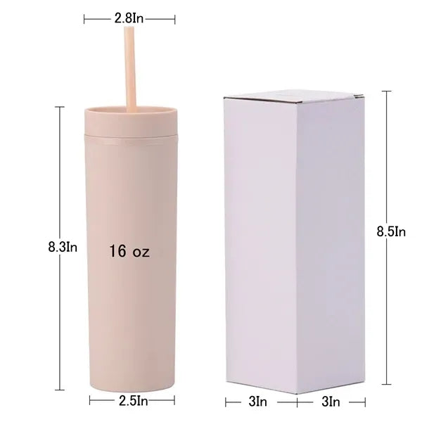 Double Wall Matte Finishing 16Oz Plastic Tumbler