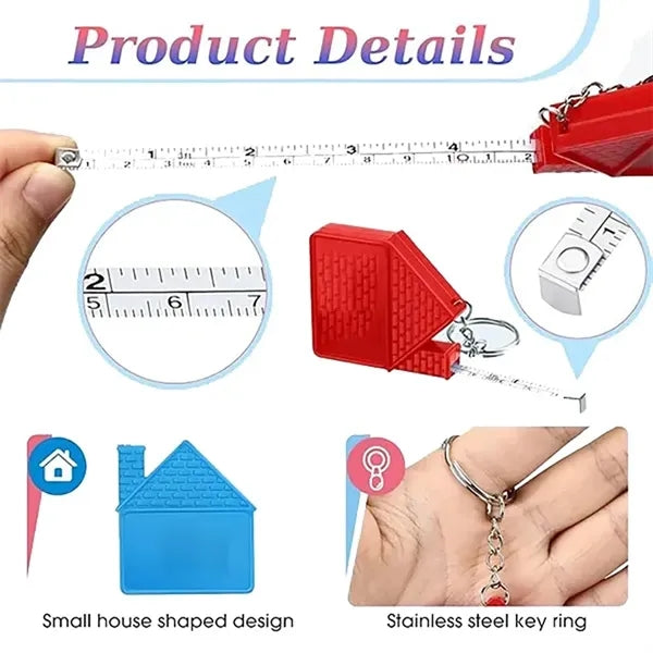 House-Shaped Keychain Tape Measure